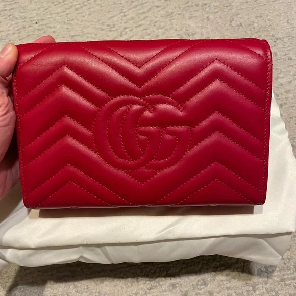 Gucci GG Marmont Wallet On Chain (Red) - Picture 9 of 10